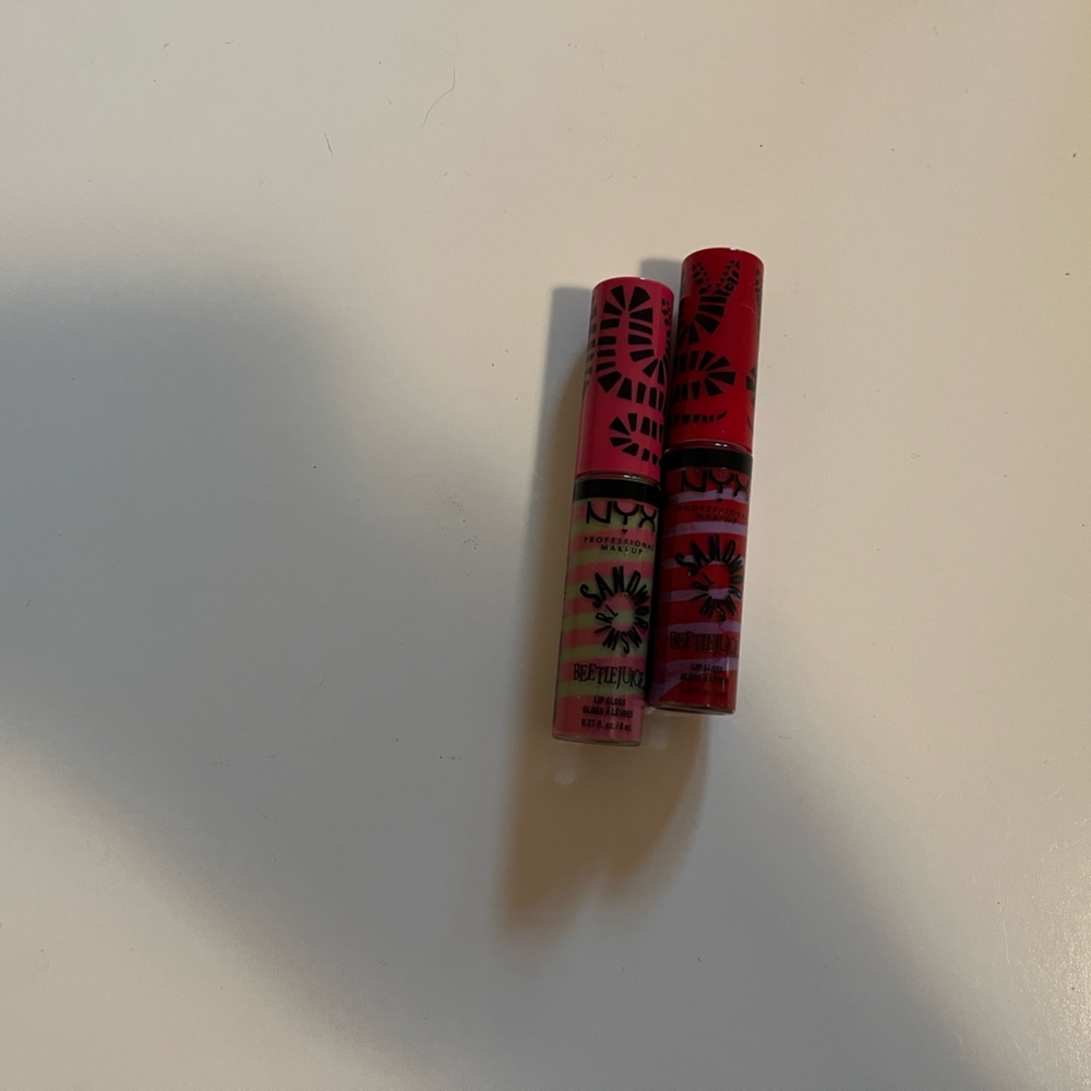 New Beetlejuice Sandworm Swirl Butter Lipgloss Pink & Green 01 & Red & Purple 03